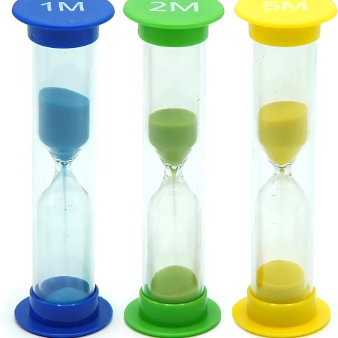 Sand Timer for Kids Set of 3 Small Colorful Hourglass Acrylic Covered Clock 1Min 2Min 5Min for Classroom, Home & Kids Room